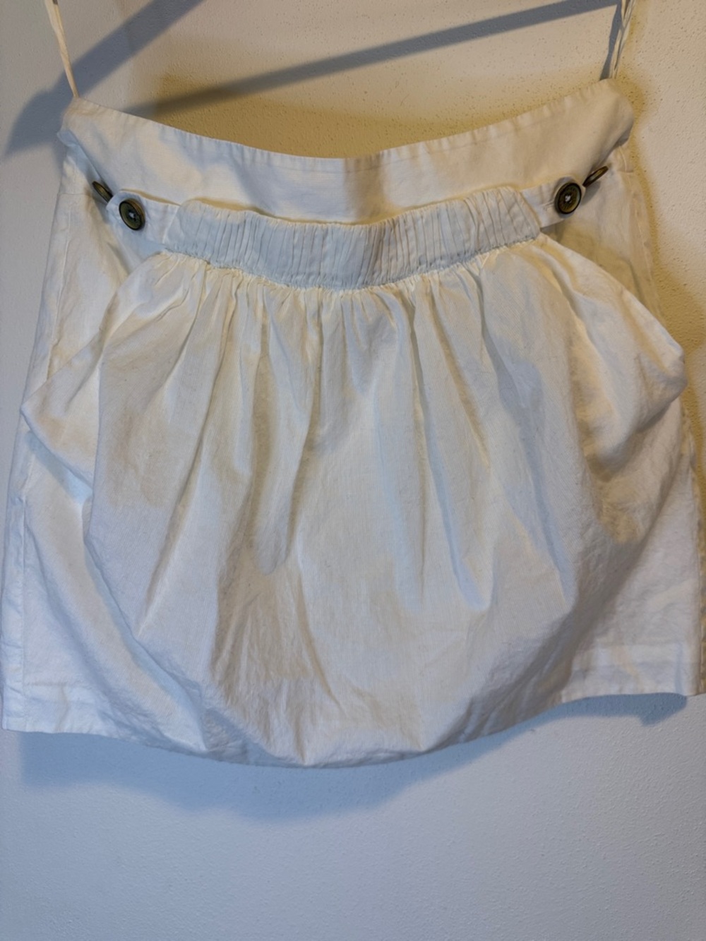 armany exchange White Gathered Waist Mini Skirt